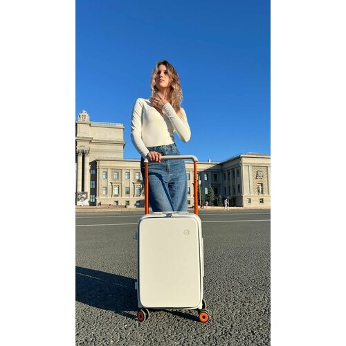 Чемодан MIXI, 41 л, размер S+, белый