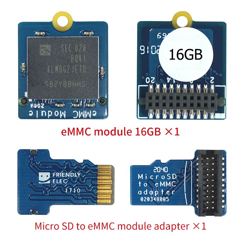 EMMC модуль Caturda 8/16/32/64 ГБ для Nanopi, 16GB with Adapter