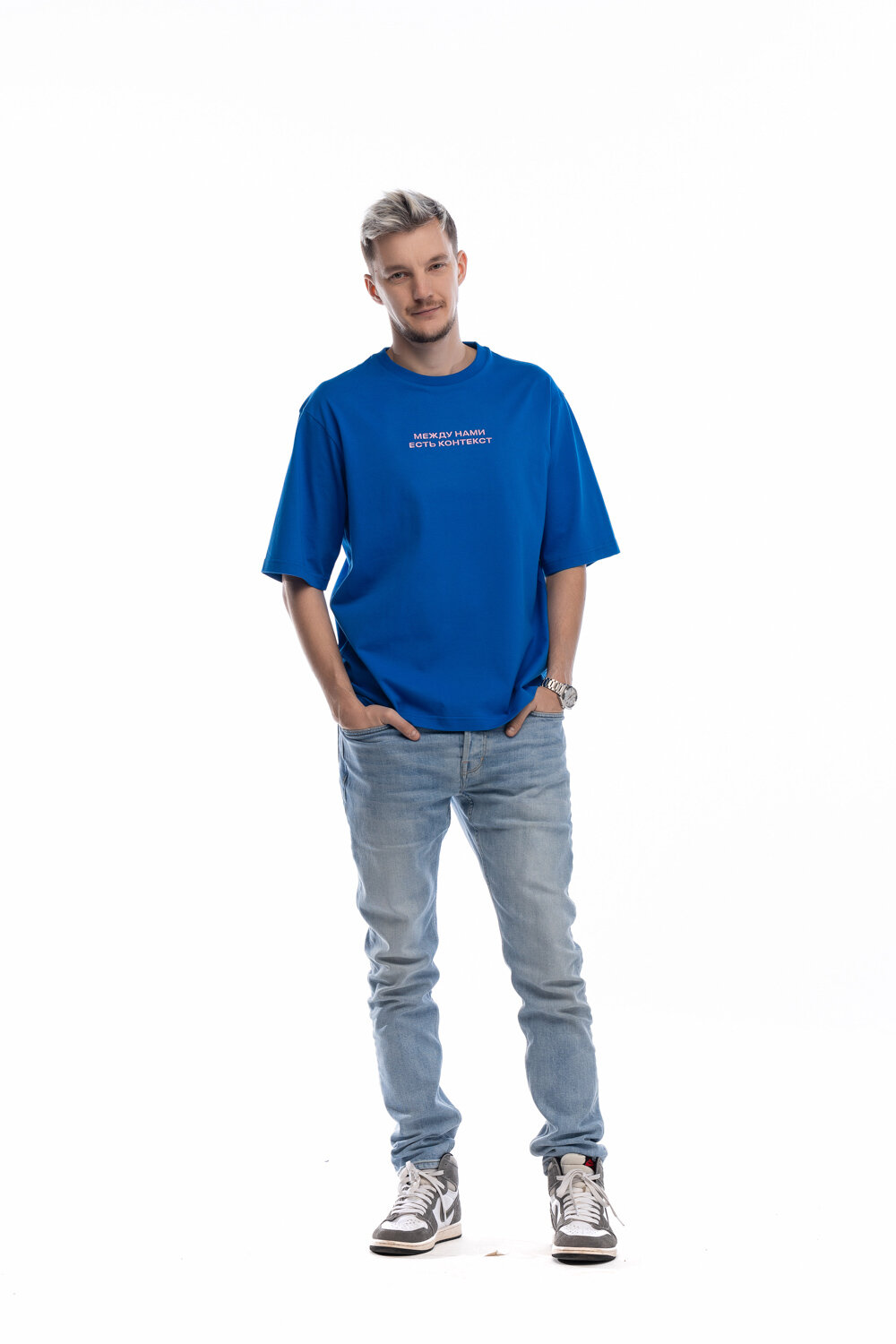 Футболка Асафьев Мерч Контекст, 1 шт., размер M, синий — фото 1