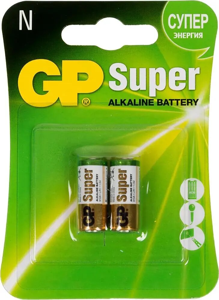 N Батарейка GP Super Alkaline 910A LR1, 2 шт.