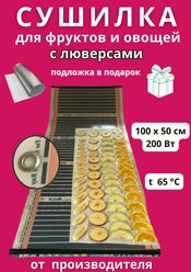 Сушилка инфракрасная для овощей, фруктов, мяса, зелени 100х50