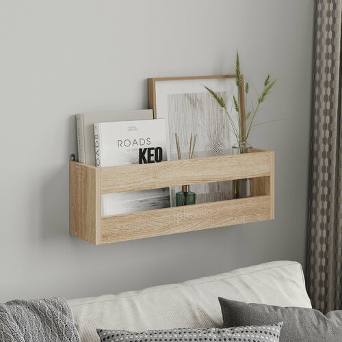 Полка настенная маленькая Кео ПЛК-202 сонома 20х60х15 см 1336₽