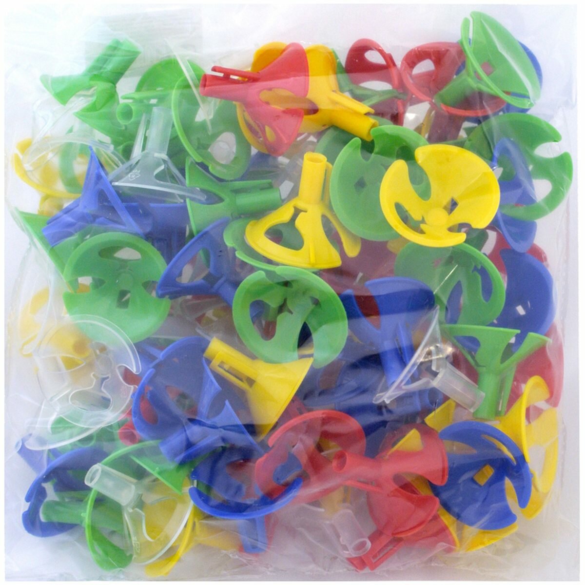 Зажимы для воздушных шаров Патибум, 100шт, набор цветов (4607145438284), 15 уп.