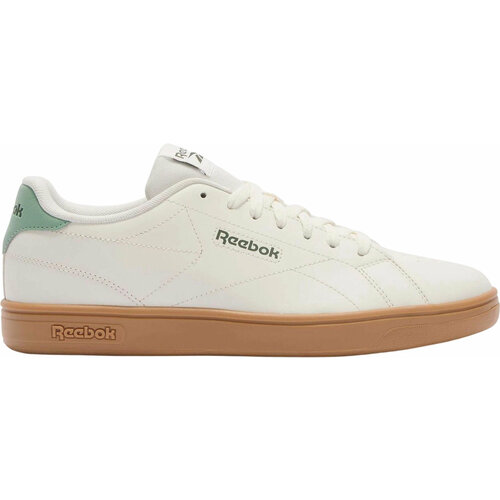 фото Кеды reebok court clean, полнота f, размер 9 us, бежевый/зеленый
