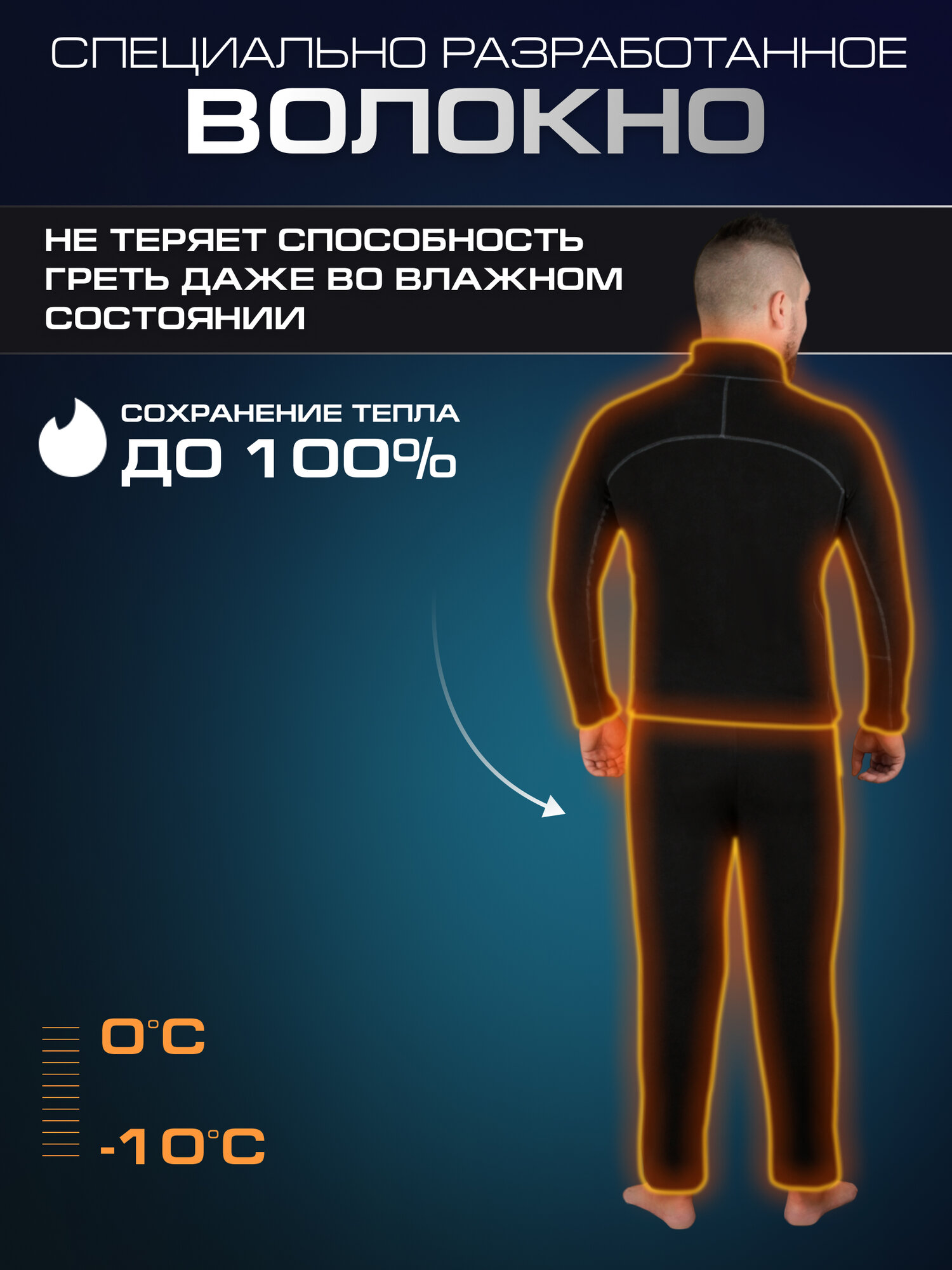 Комплект термобелья Taigan Весна-лето 2024, размер L, черный — фото 1