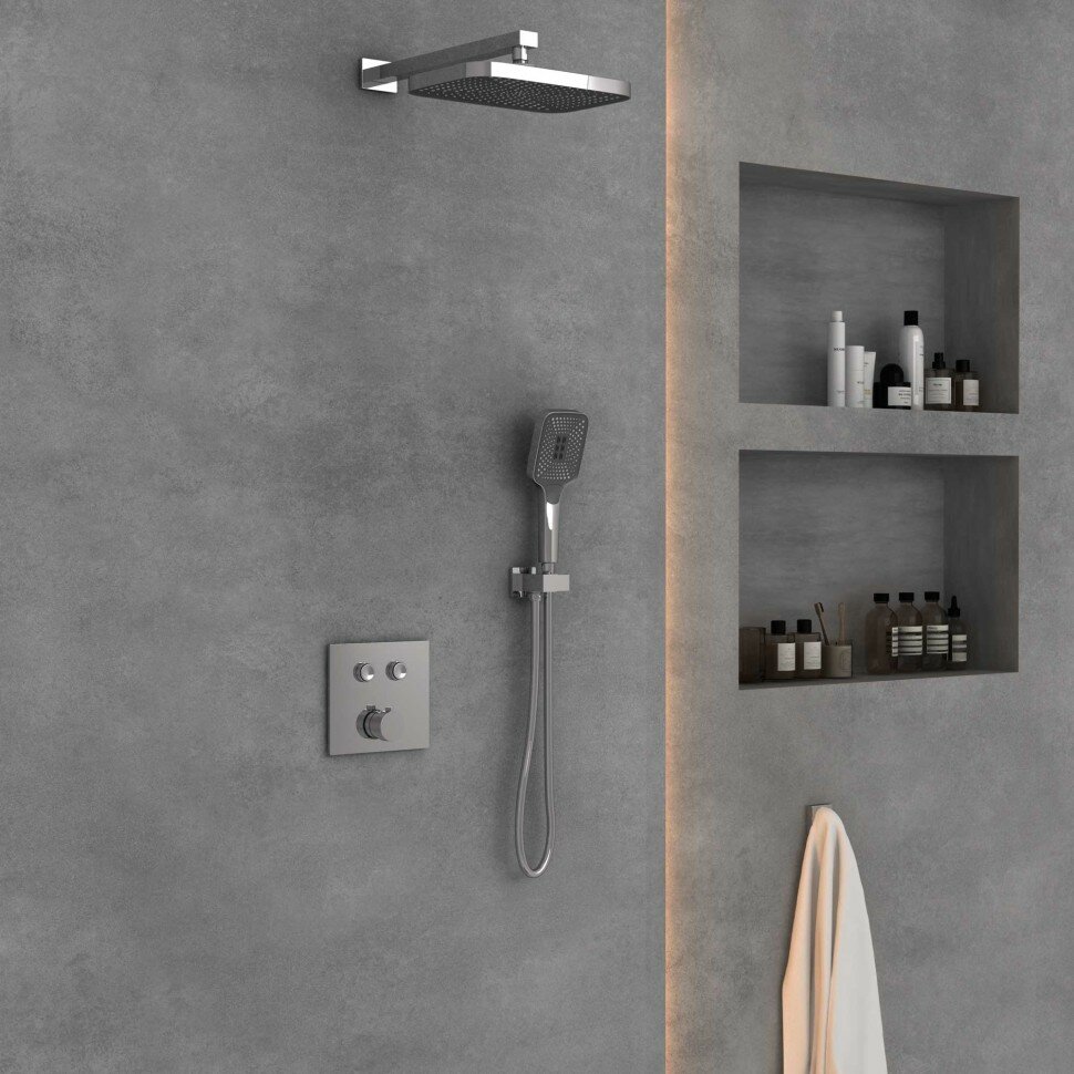 Душевой комплект Vincea VSFW-4211CH, встраиваемый, хромированное покрытие, 2 режима