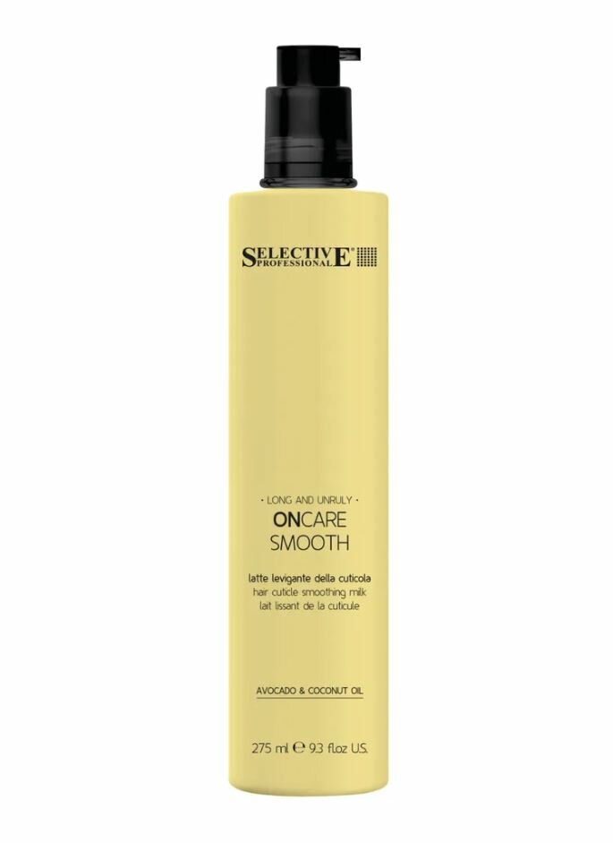 Изображение Молочко для волос Selective Professional ON Care Smooth, уход и защита для длины волос, 275 мл