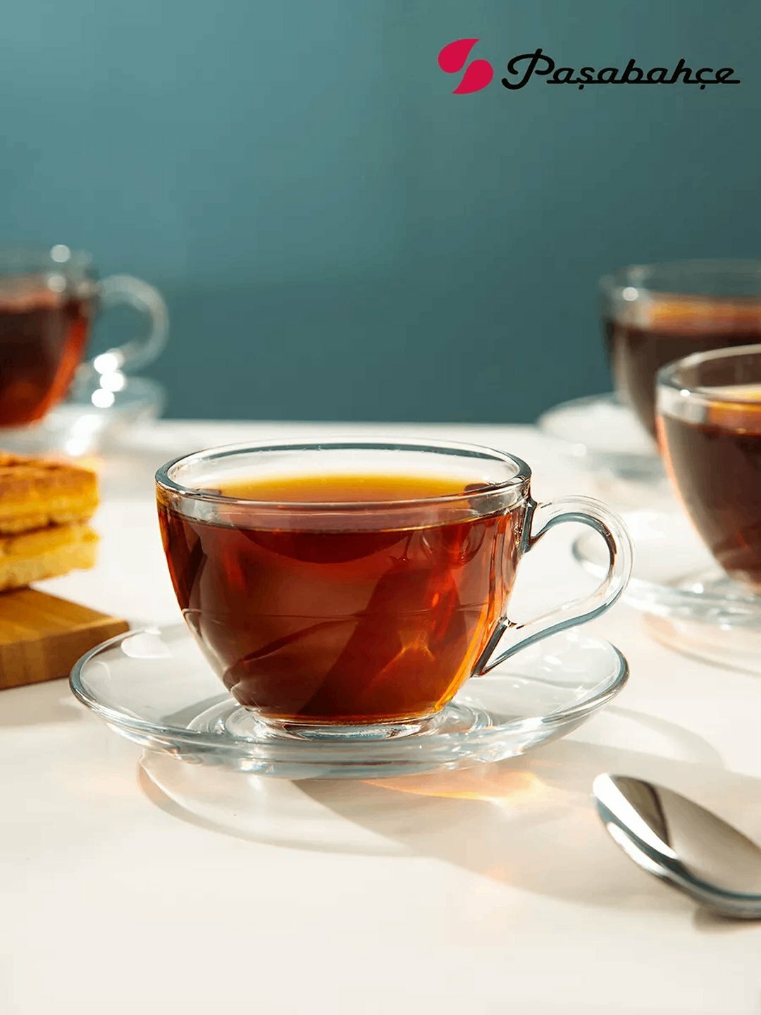 Чашки с блюдцем PASABAHCE бейзик 97948 238мл 6шт 6х4 1018129 — фото 1