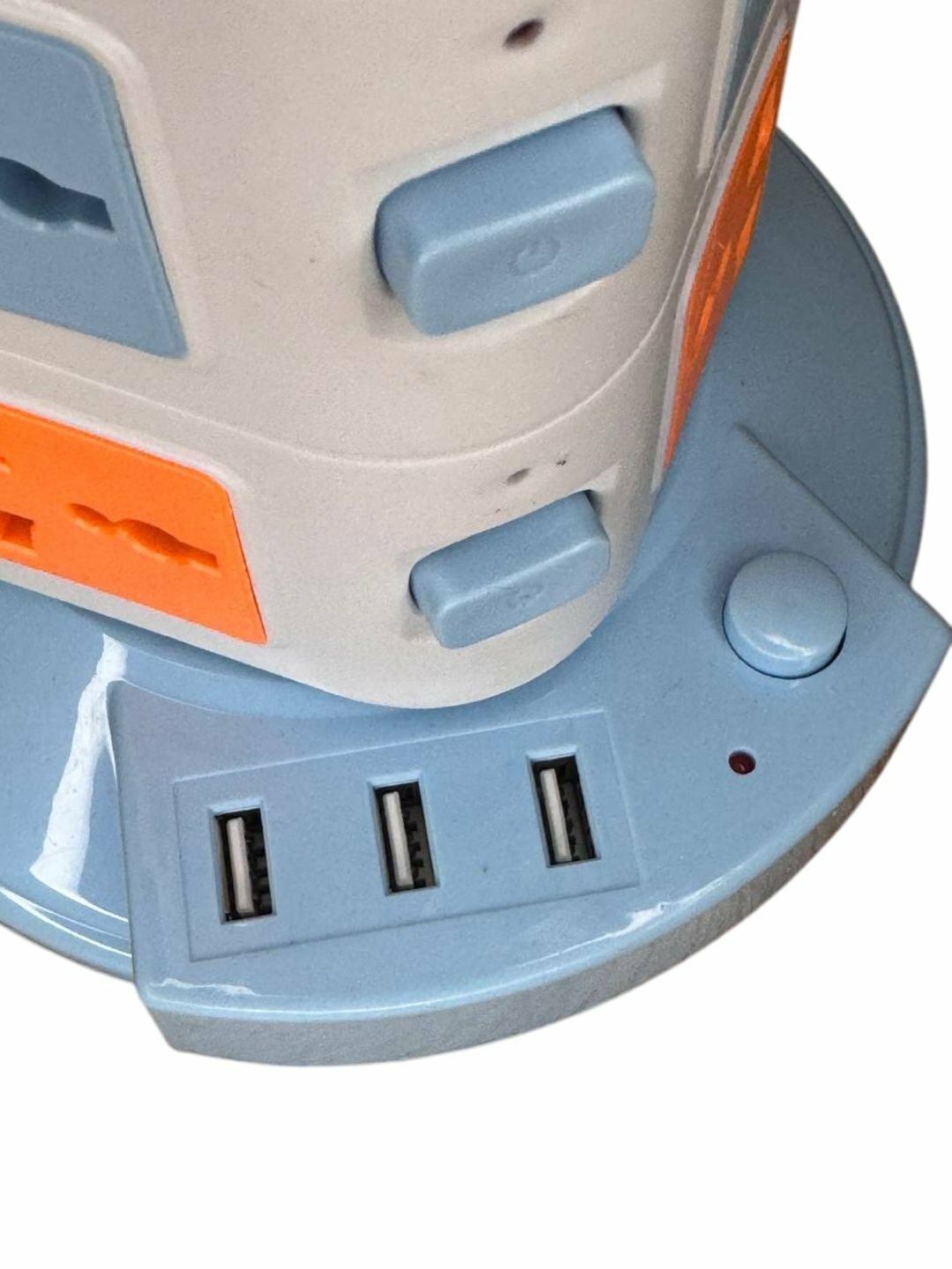 2 разных удлинителя в вертикальном виде 12 и 16 3 порта USB, Голубой — фото 1