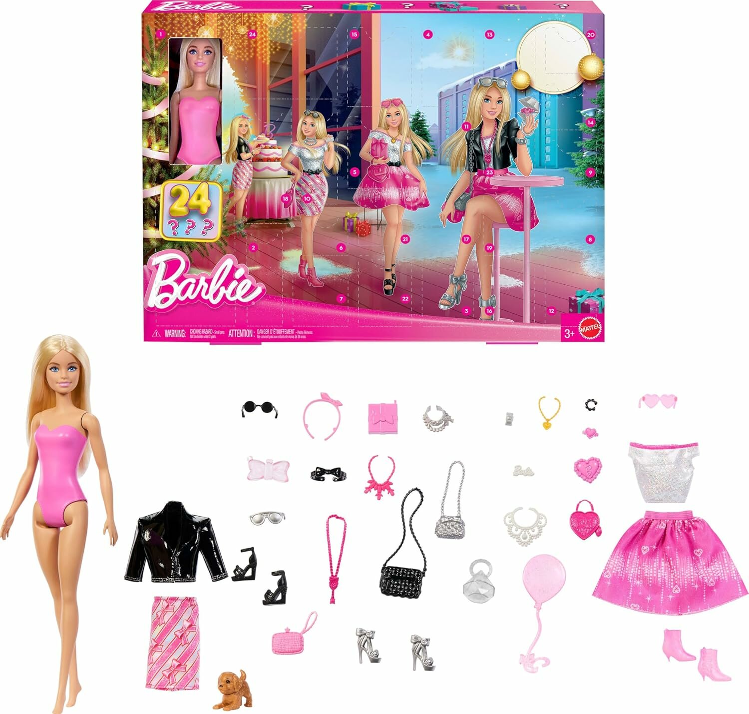 Кукла Mattel Barbie Fashion - Адвент-календарь с куклой блондинкой и 24 сюрпризами - Барби JFL63