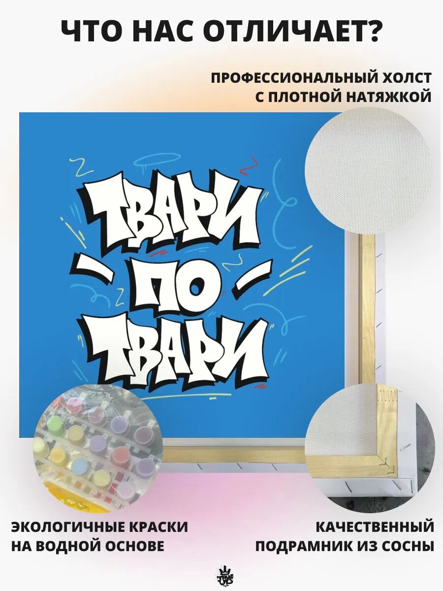 Граффити картина по номерам на холсте — фото 1