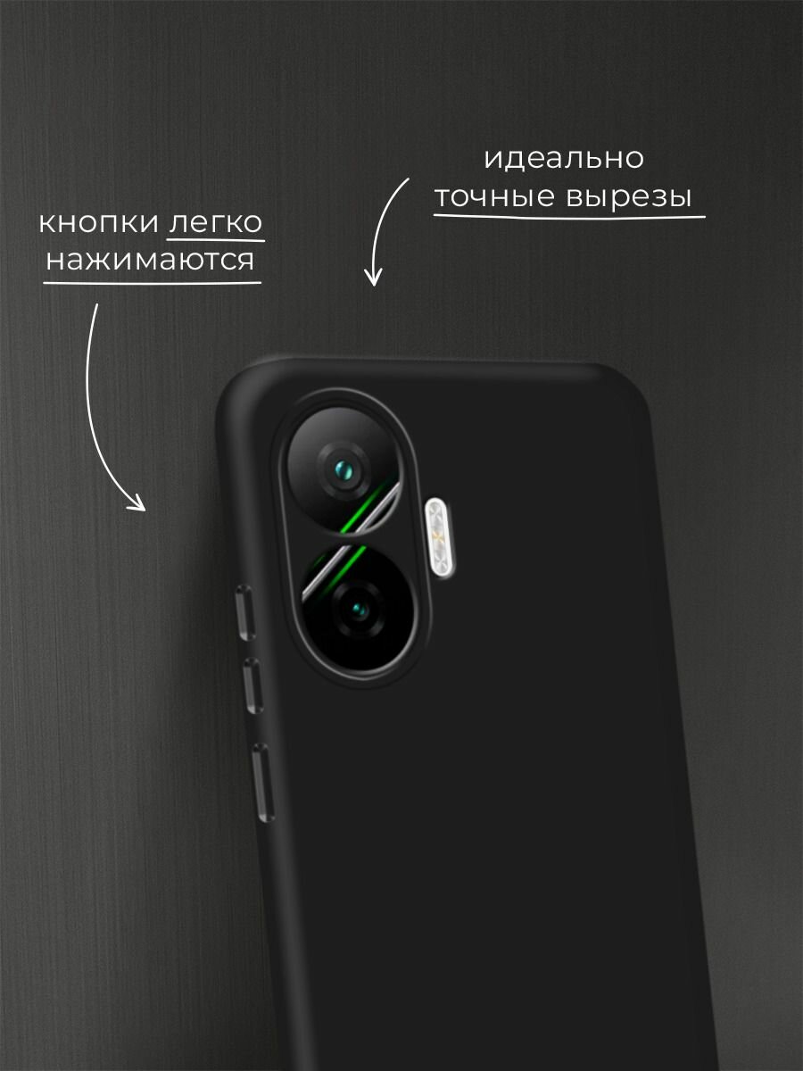 Чехол на Poco F7 / Поко F7 без принта, черный — фото 1