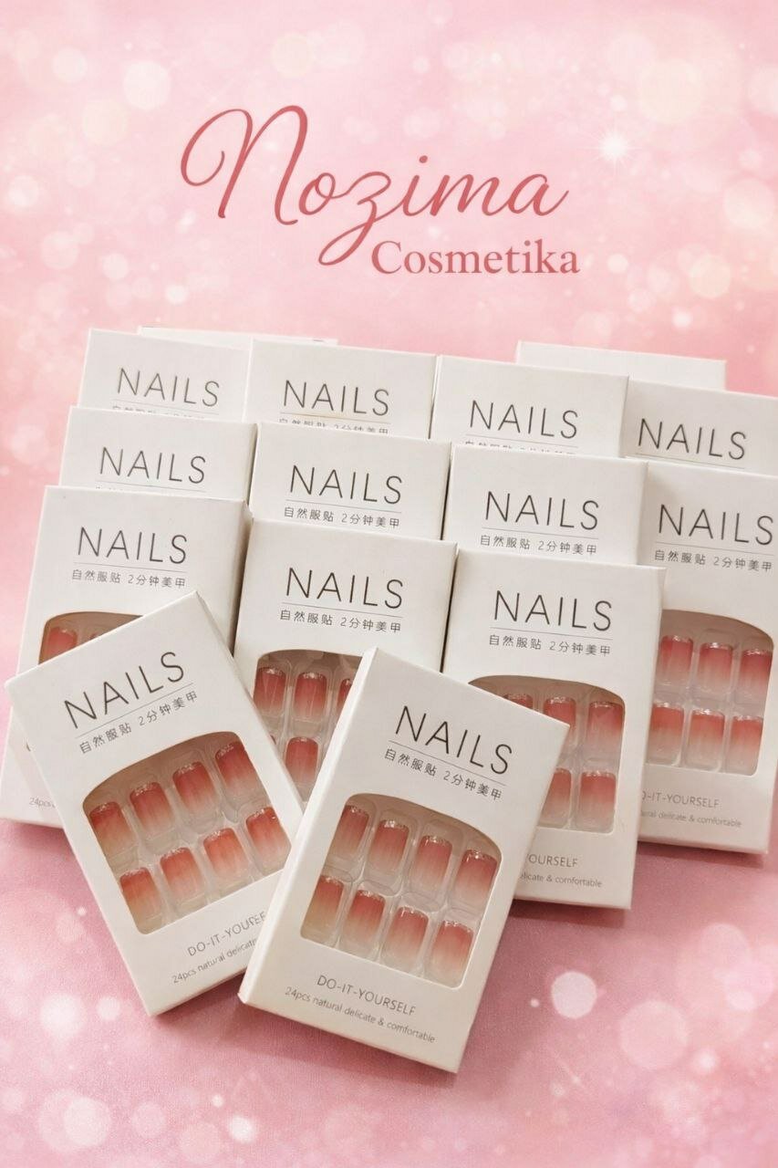 Набор Tirnoq "Маникюр", для верхних форм, гель-лак для ногтей, 20 шт, розовый/белый