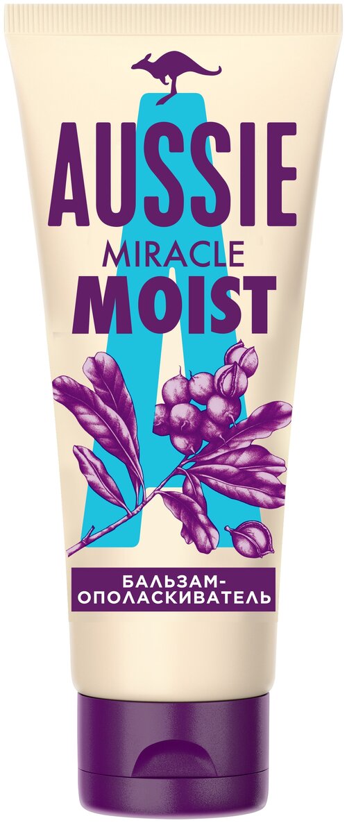 Aussie бальзам-ополаскиватель Miracle Moist с маслом ореха макадамия для сухих волос, 200 мл