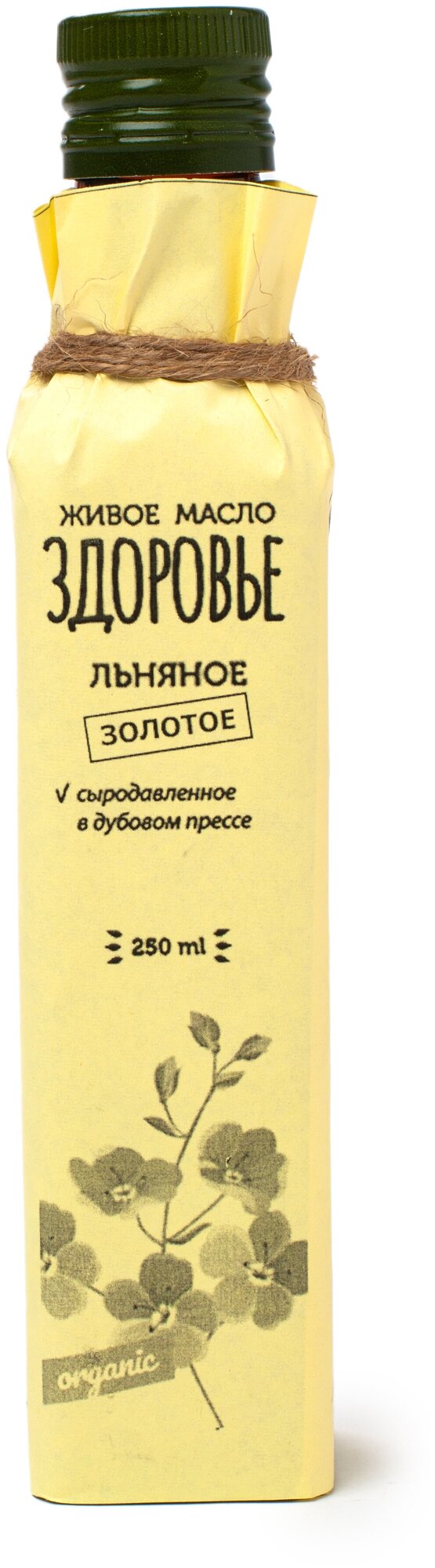 Масло льняное золотое 250мл сыродавленное в дубовой бочке