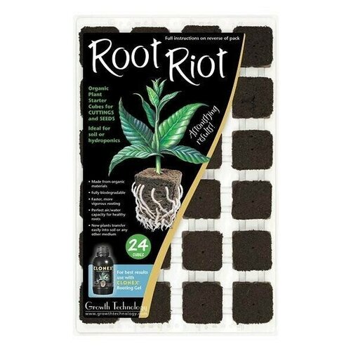 Clonex Root Riot кубики из торфа для укоренения 24 шт кубики из торфа для проращивания семян и черенков root riot 50 шт