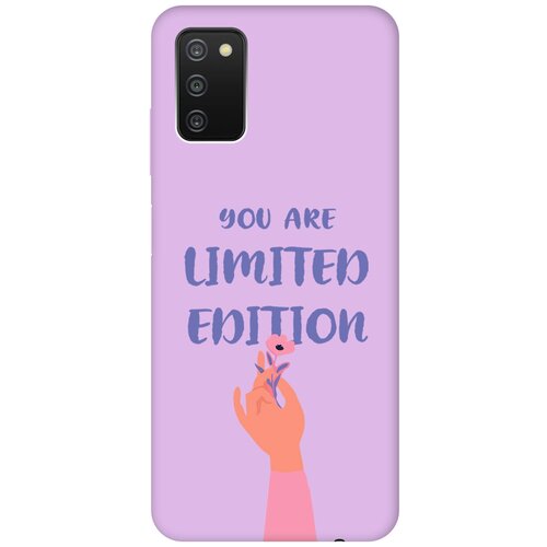 Силиконовый чехол на Samsung Galaxy A03s, Самсунг А03с Silky Touch Premium с принтом Limited Edition сиреневый силиконовый чехол на samsung galaxy a03s самсунг а03с silky touch premium с принтом little prince сиреневый