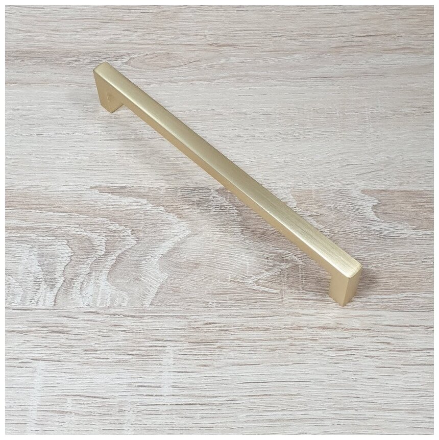 Ручка мебельная QUADRA , 96 мм, цвет - Матовое брашированное сатиновое золото, RS043MBSG - фотография № 11