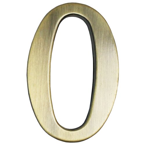 Цифра дверная аллюр 0 на клеевой основе, цвет бронза, металлическая