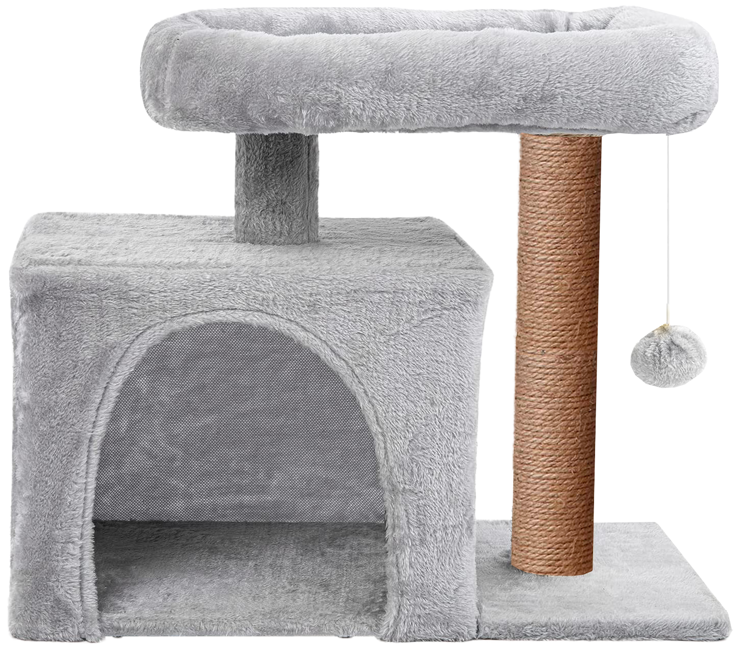 Домик для кошки с когтеточкой "Лима" игровой комплекс для кошек с большой лежанкой 50х35 см с бортиками, игрушкой - фотография № 9