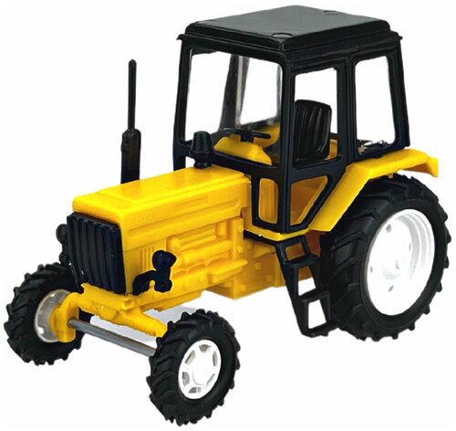 Коллекционная модель, Трактор, Машинка детская, игрушки для мальчиков, вращение колес, желтый, размер - 10см