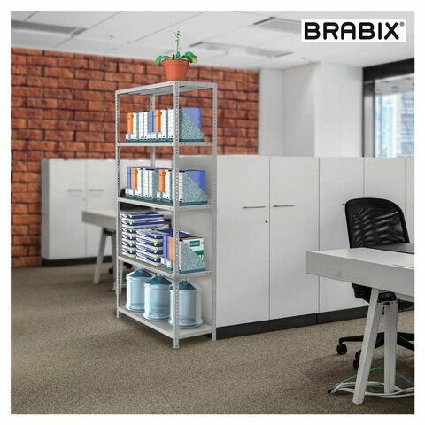 BRABIX Стеллаж металлический brabix "ms kd-200/30-5" 2000х1000х300 5 полок сборная стойка 291118 s240br243502