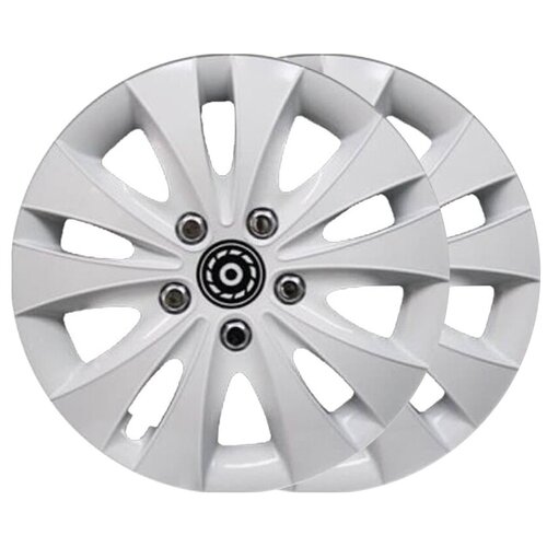 Колпак колеса R-15 декор шторм белый комплект