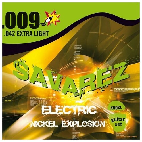 SAVAREZ X50XL Nickel Explosion струны для электрогитары (9-11-16-24-32-42) экстра легкого натяжения струны для электрогитар savarez h50xl hexagonal explosion