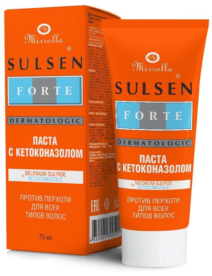 Mirrolla Сульсеновая паста с кетоконазолом против перхоти 75 мл (Mirrolla, ) - фото №7