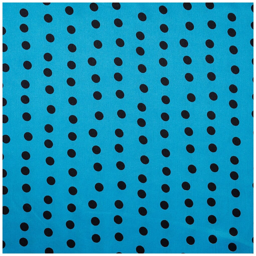 Ткань атлас голубой горох (545-2)