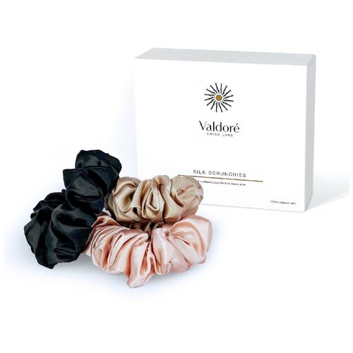 Valdore Комплект шелковых резинок-скранчей Set Of Silk Hair Scrunchies 3 шт