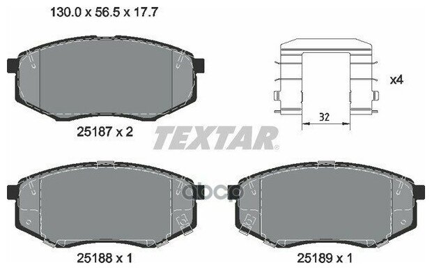 TEXTAR 2518701 Колодки тормозные дисковые