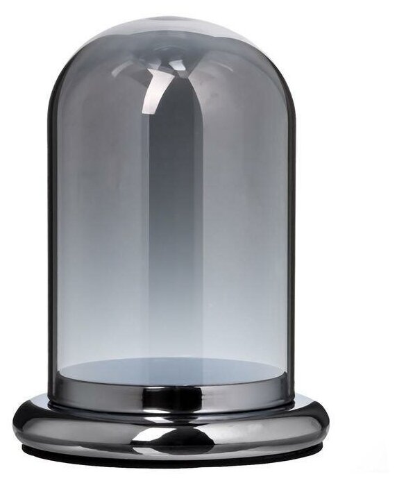 Подсвечник стекло на 1 свечу Колба серебристая дымка 17х12,5х12,5 см - фотография № 3