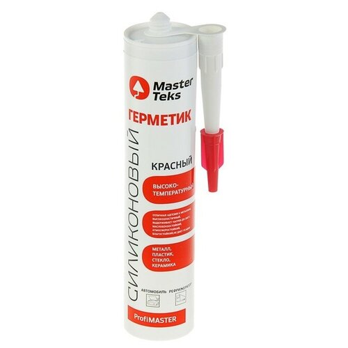 Герметик MasterTeks PM, силиконовый, высокотемпературный, красный./В упаковке шт: 1