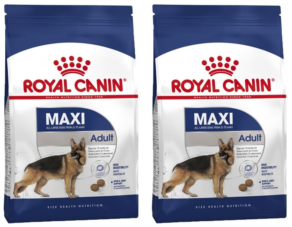 Сухой корм для собак Royal Canin при чувствительном пищеварении, для здоровья костей и суставов 2 шт. х 3 кг (для крупных пород)