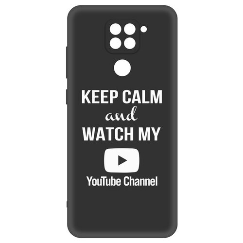 фото Чехол-накладка krutoff silicone case youtube для xiaomi redmi note 9 черный krutoff group