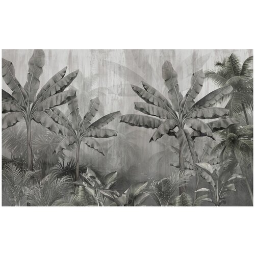 Фотообои Уютная стена Акварельные зарисовки в джунглях 430х270 см Бесшовные Премиум (единым полотном)
