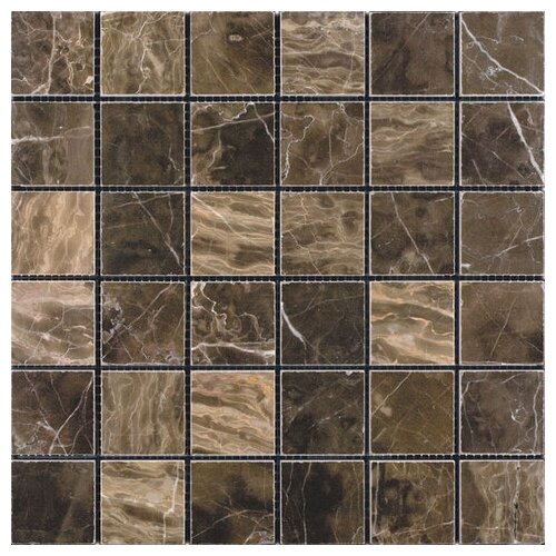 Мозаика из мрамора Natural Mosaic M056-15P коричневый квадрат