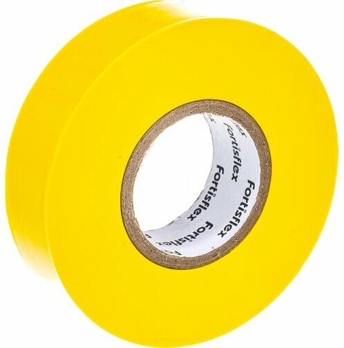 Изоляционная лента ПВХ 19 мм x 015 мм x 20 м желтая FORTISFLEX 71232