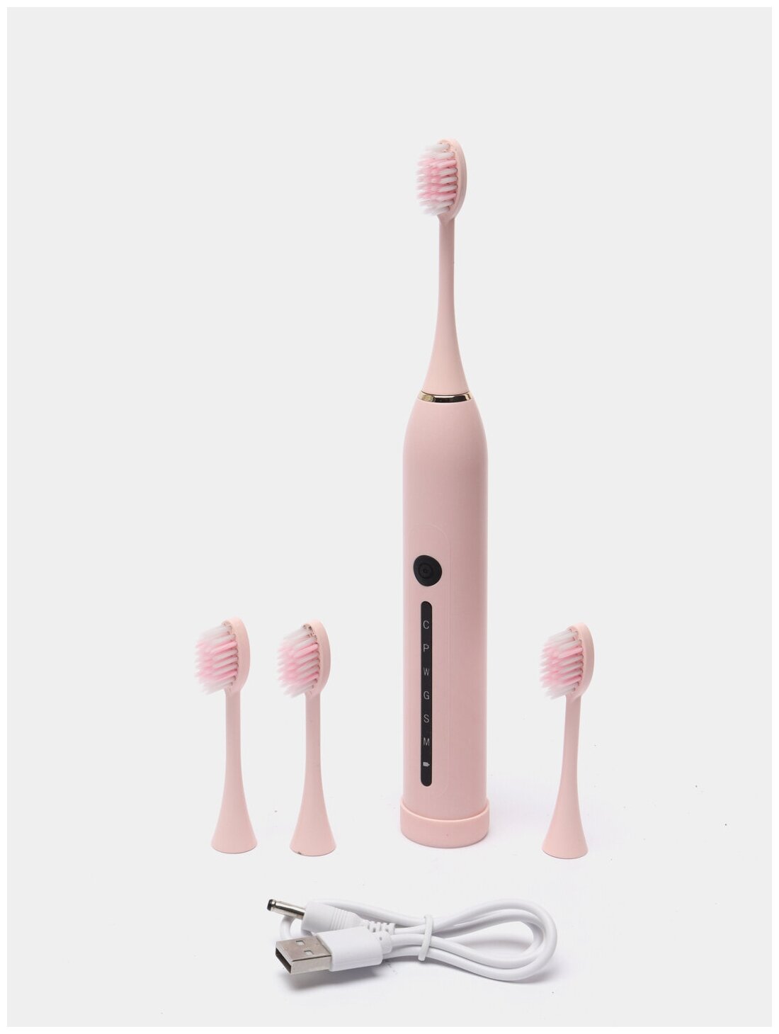 Электрическая ультразвуковая зубная щетка X7 для чистки зубов и для дёсен для детей и взрослых, розовая - фотография № 1