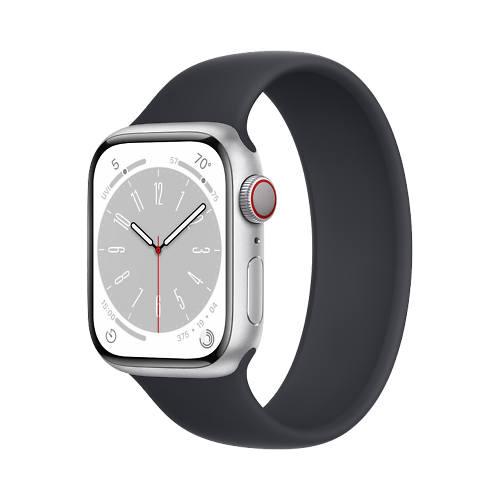 Apple Умные часы Apple Watch Series 8, 41 мм, White Sport Band, Silver Aluminium, Size S/M (MP6L3)