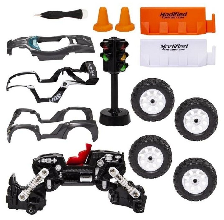Wincars YK-2212 Внедорожник инерционный со светофором разборный 17 см, 13 деталей (в ассортименте) - фото №4