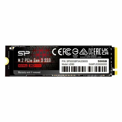 SSD накопитель Silicon Power UD80 SP500GBP34UD8005 500ГБ, M.2 2280, PCIe 3.0 x4, NVMe, M.2