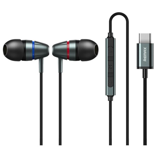 Наушники внутриканальные Remax RM-660a Metal wired пластик алюминий микрофон кнопка ответа кабель 12м цвет серый 91500₽