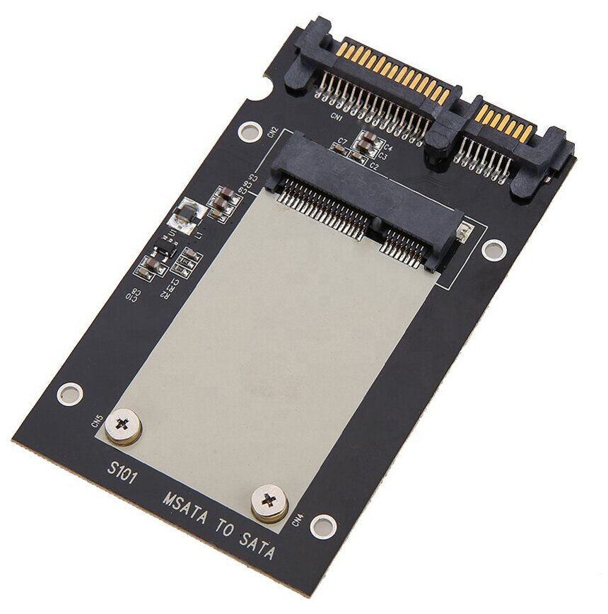 Адаптер GSMIN DP73 mSATA на 2.5 inch SATA 22-Pin Mini SSD переходник преобразователь (Черный)