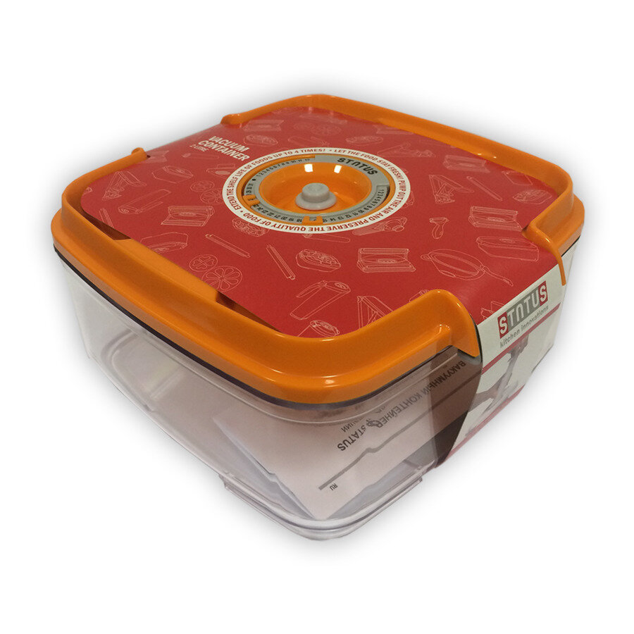Контейнер для вакуумного упаковщика STATUS VAC-SQ-20 Orange 22х22см, оранжевый, пластик