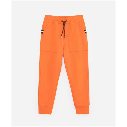 фото Брюки-джоггеры с карманами и светоотражающей тесьмой оранжевые gulliver, цвет оранжевый, размер 158, модель 12211bjc5601