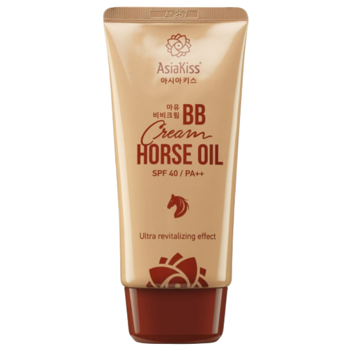 AsiaKiss BB Cream Horse Oil, SPF 40, 60 мл, оттенок: бежевый asiakiss bb cream horse oil spf 40 60 мл оттенок бежевый