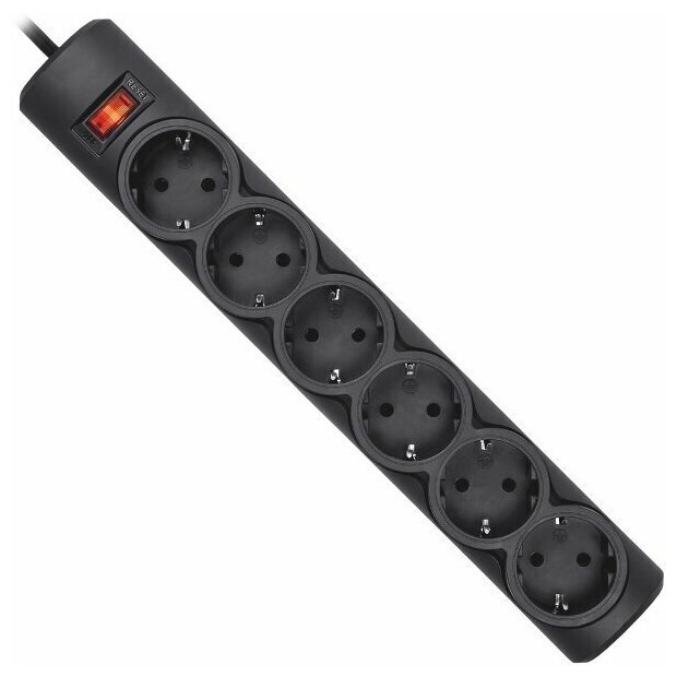 Сетевой фильтр Defender DFS 153 6 Sockets 3.0m Black 99495