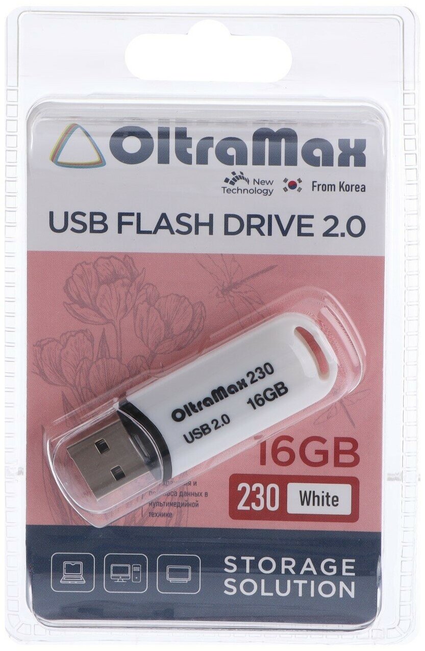 Флешка OltraMax 230 16GB White